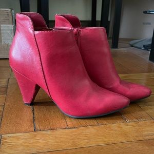 Faux leather (RED) Hot ankle boots